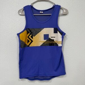 Rhode Gear Cadence Vintage Mens Blue Cycling Tank Top Jersey Graphic USA Made M